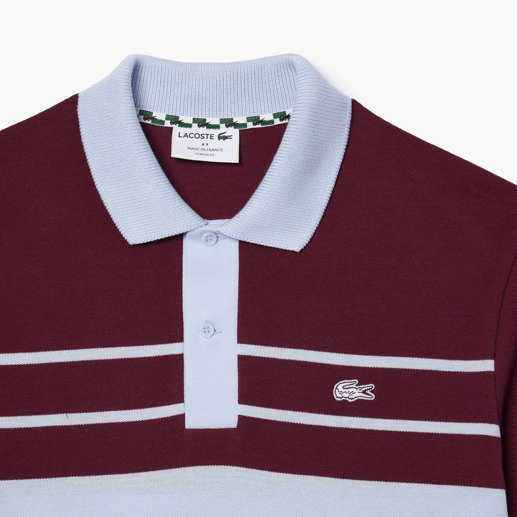 Áo Polo Lacoste Chính hãng - French Made Original L.12.12 Striped Polo Shirt- Màu Đỏ/Xanh | JapanSport PH8135-51-IT6
