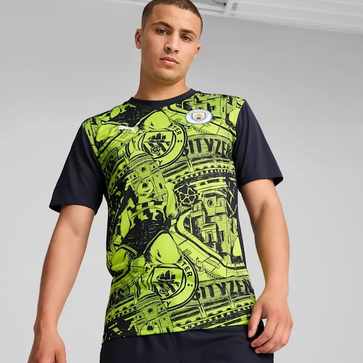 Áo Phông Puma Chính hãng - Manchester City Pre-match Short Sleeve Jersey - Màu xanh| JapanSport 777578-14