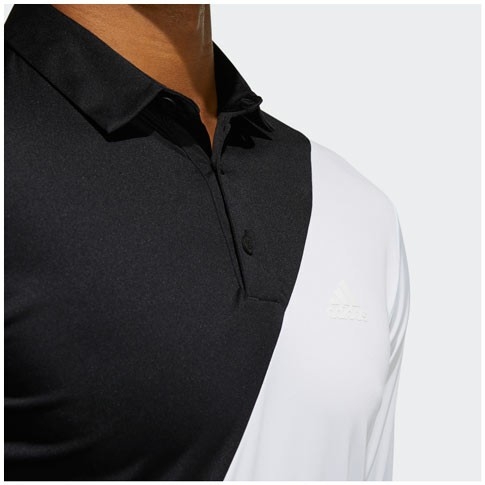 Áo Polo Adidas Nam Chính Hãng - Prime Green Block Long Sleeve Shirt - Trắng/Đen | JapanSport GU6040