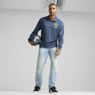 Áo Polo Puma Chính Hãng - Men's Manchester City Long Sleeve  - Màu Xanh | JapanSport 777791-50