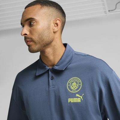 Áo Polo Puma Chính Hãng - Men's Manchester City Long Sleeve  - Màu Xanh | JapanSport 777791-50