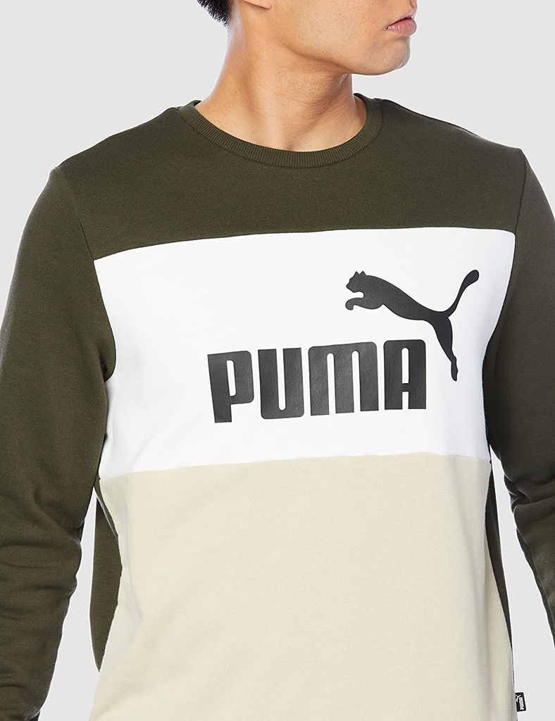Áo Khoác Puma Chính hãng - ESS + BLOCK Crew - Xanh/Trắng | JapanSport 849561-64