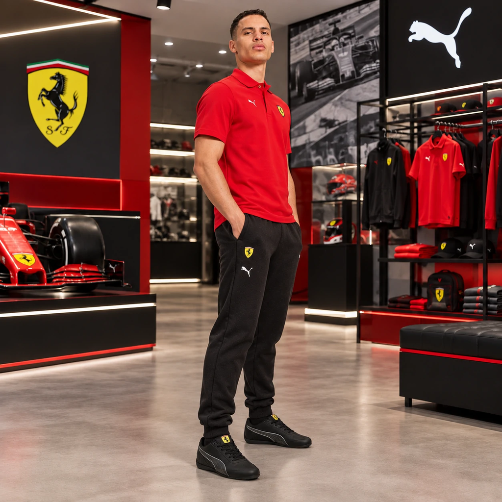 Bộ thể thao Puma Nam Chính Hãng - Ferrari Race Graphic  & Quần T7 Pants - đen/đỏ | JapanSport  627053-02 632755-01