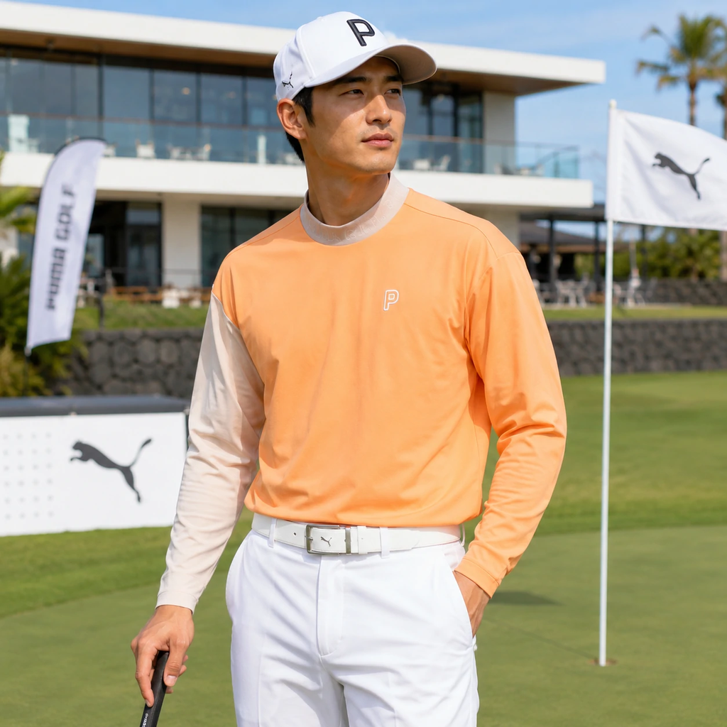 Áo Dài Tay Puma Chính hãng - PC Stretch Asymmetry Dài Tay – DryCELL Co Giãn, Thấm Hút Nhanh - Màu cam | JapanSport 630488-01