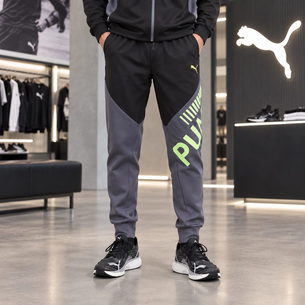 Bộ thể thao Puma Nam Chính Hãng - TAD Knit Jacket + Strength Training Knit Pants - Đen/xám| JapanSport 527046-01 526114-69