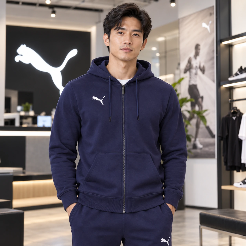 Bộ Thể Thao Nam PUMA Chính Hãng - teamGOAL Hoodie & Pants - Màu xanh | JapanSport 659325-06 + 659323-06