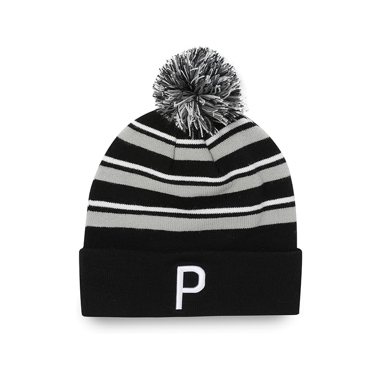 Mũ Puma Chính Hãng - WRMLBL Stripe Pom Beanie - Màu Xám | JapanSport 024809-01