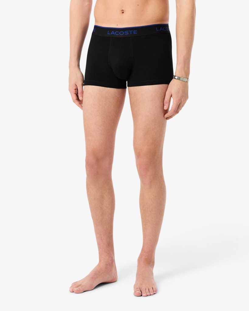 Quần Boxer Lacoste Chính hãng - 3-Pack Cotton Trunks - Màu Trắng/ Xám/ Đen | JapanSport 5H4967-51