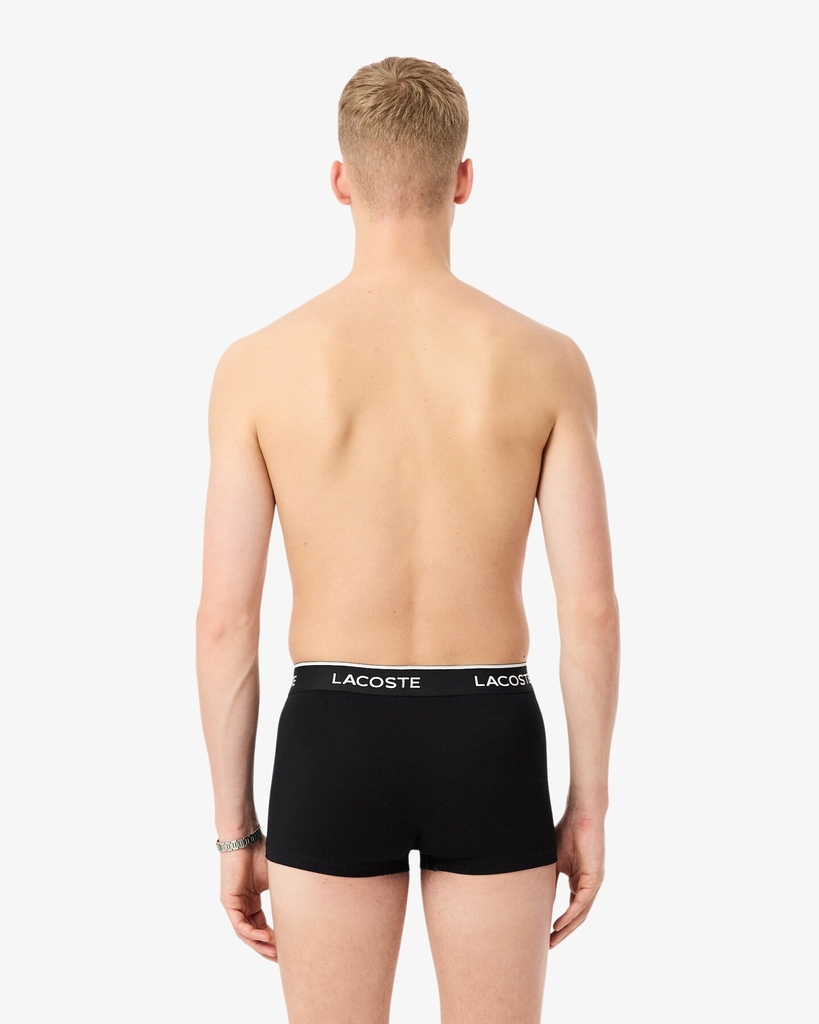 Quần Boxer Lacoste Chính hãng - 3-Pack Cotton Trunks - Màu Trắng/ Xám/ Đen | JapanSport 5H4967-51