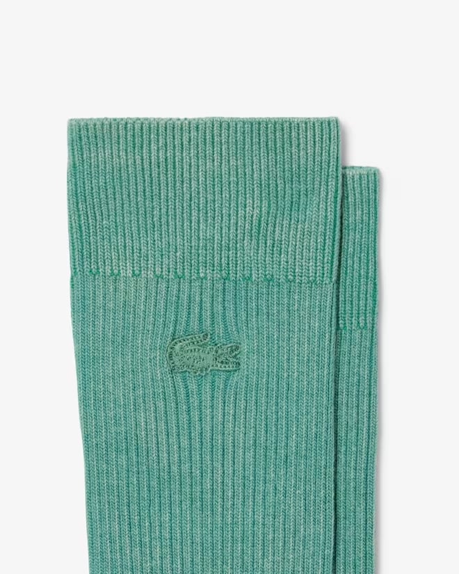 Set Tất Lacoste Chính Hãng - Unisex 3-Pack Ribbed Cotton Socks -Màu Navy/Xanh/Nâu | JapanSport RA9314-51-CRI