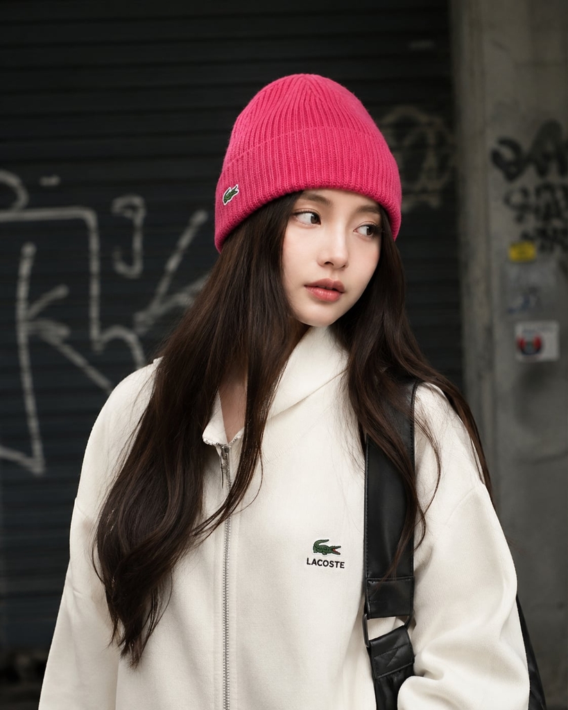 Mũ Lacoste Chính Hãng - Women's Ribbed Cashmere Beanie - Màu Hồng | JapanSport RB0805-51-SQI