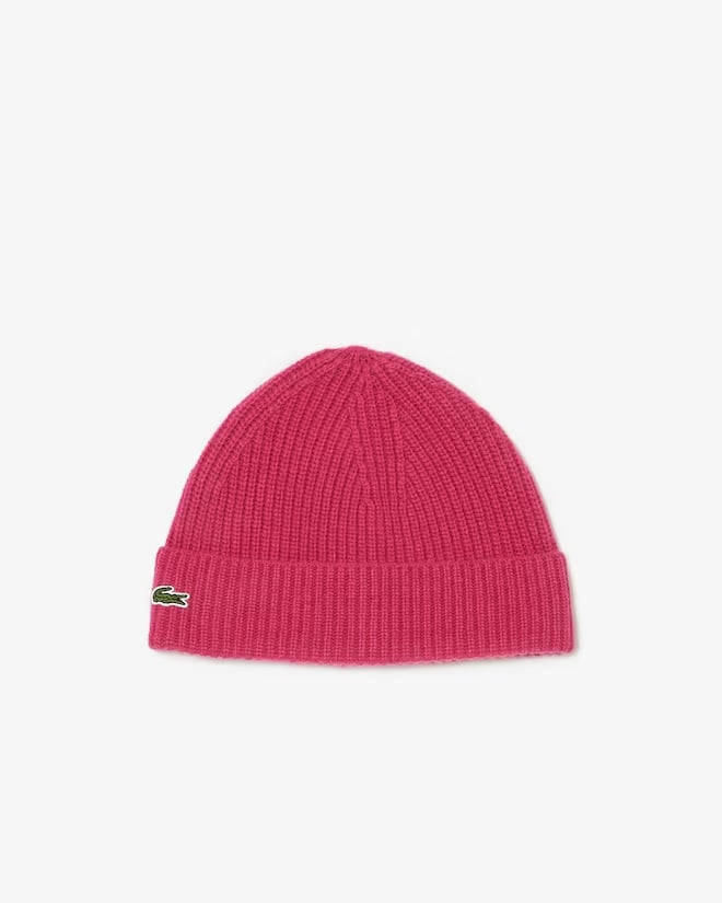 Mũ Lacoste Chính Hãng - Women's Ribbed Cashmere Beanie - Màu Hồng | JapanSport RB0805-51-SQI