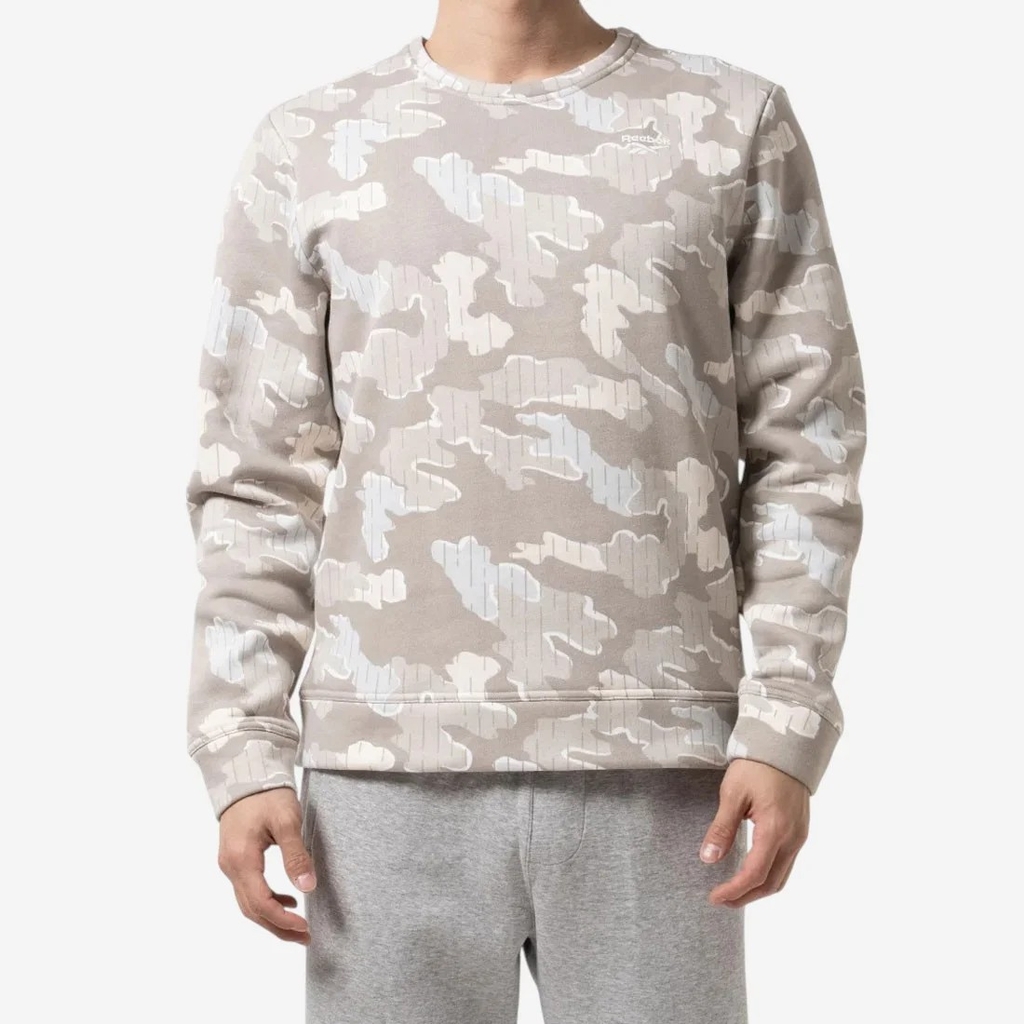Áo Khoác Reebok Chính Hãng - RI MOTION CAMO CREW - Màu Xám Tro | JapanSport 100204730
