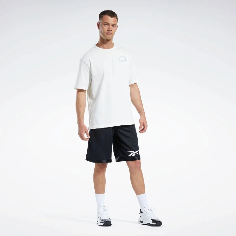 Quần Shorts Reebok Nam Chính Hãng - BASKETBALL SATIN AND MESH SHORT - Đen | JapanSport 100204088