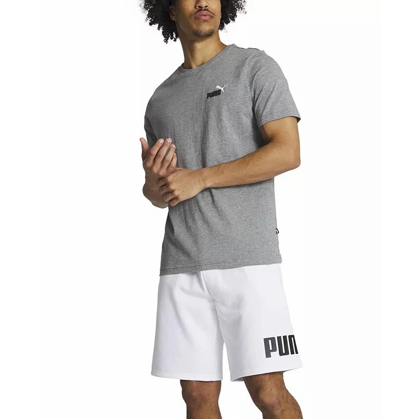 Quần Short Puma Chính Hãng - Puma Big Fleece Logo 10 Shorts - Màu Trắng | JapanSport 681906-02