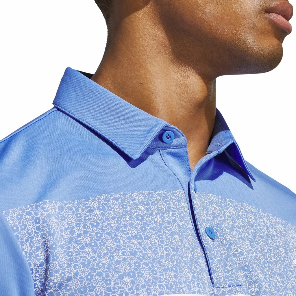 Áo Polo Adidas Nam Chính Hãng - Blue Chest Print Golf Performance - Màu Xanh | JapanSport KD9363
