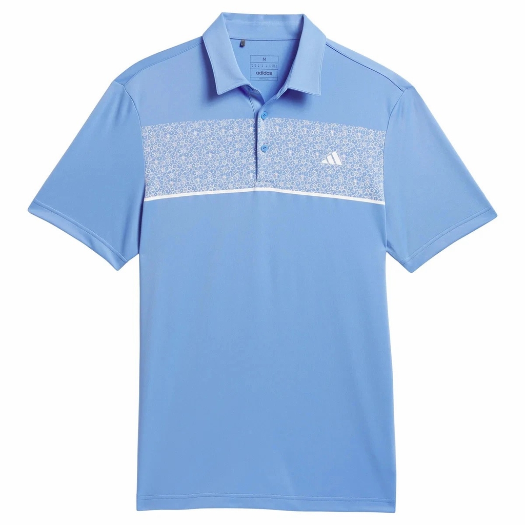 Áo Polo Adidas Nam Chính Hãng - Blue Chest Print Golf Performance - Màu Xanh | JapanSport KD9363
