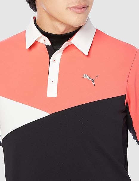 Set Áo Polo Puma Chính hãng - Golf Color Block Inner Set SS Polo Shirt - Màu trắng/cam | JapanSport 930519-09