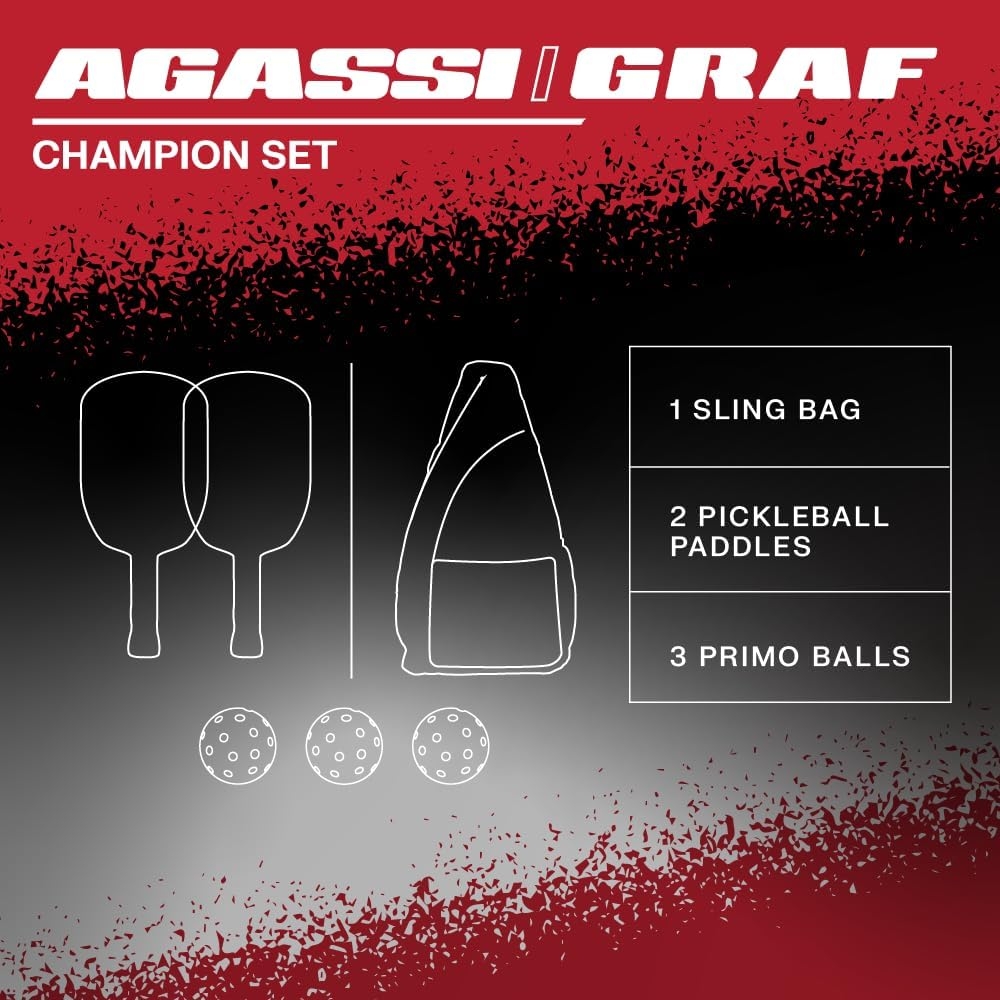 Set 2 Vợt Pickleball JOOLA chính hãng | Agassis/Graf Edge 12mm - Kém túi + 3 bóng | JapanSport