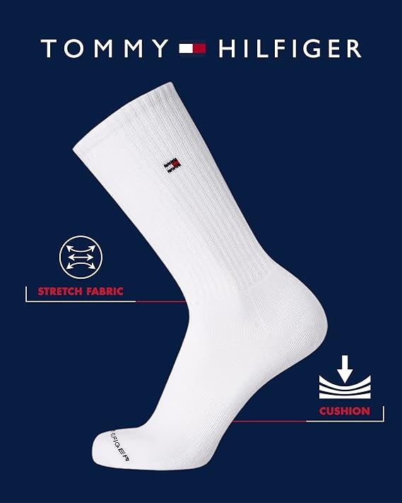 Set Tất Tommy Hilfiger chính hãng - Bộ 5 đôi vớ thể thao co giãn, êm ái, thích hợp cho chạy bộ- Màu Đen | JapanSport X003CU6IJ