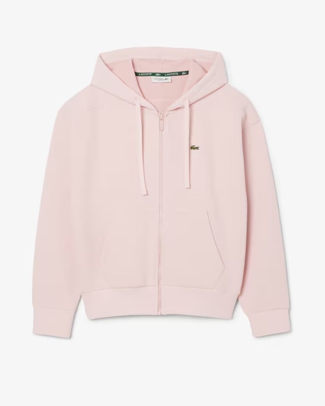 Áo Hoodie Lacoste Chính Hãng - Women's Zip-Up Piqué Hoodie - Màu Hồng | JapanSport SF5272-51-ADY