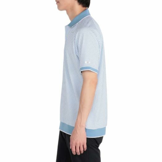 Áo Polo Mizuno Chính Hãng - Knit jacquard gingham short-sleeved ribbed collar - Màu Xanh| JapanSport E2MAC019-28