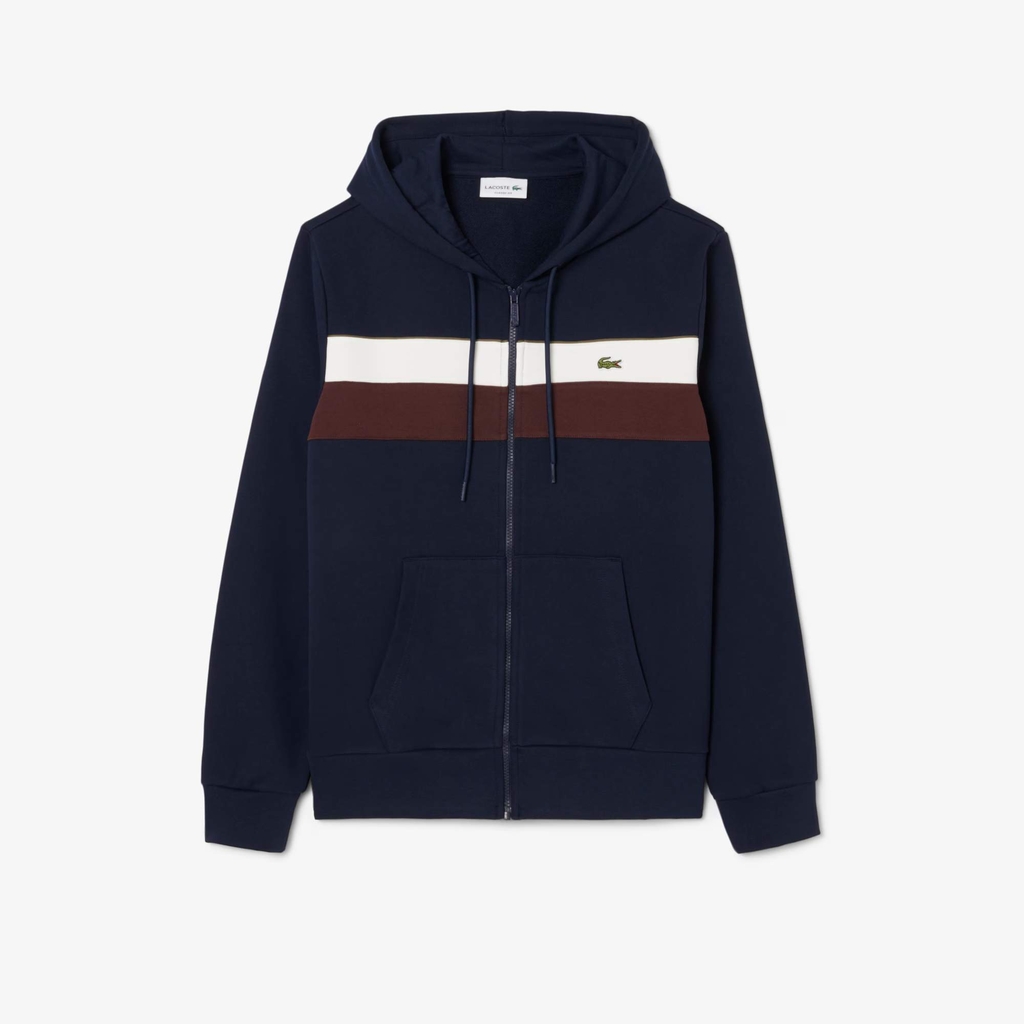Bộ thể thao Lacoste Chính hãng - Colorblock Hoodie + Tapered Leg Sweatpants - Màu Navy | JapanSport SH5913-51-6WZ + XH2846-51-IE3