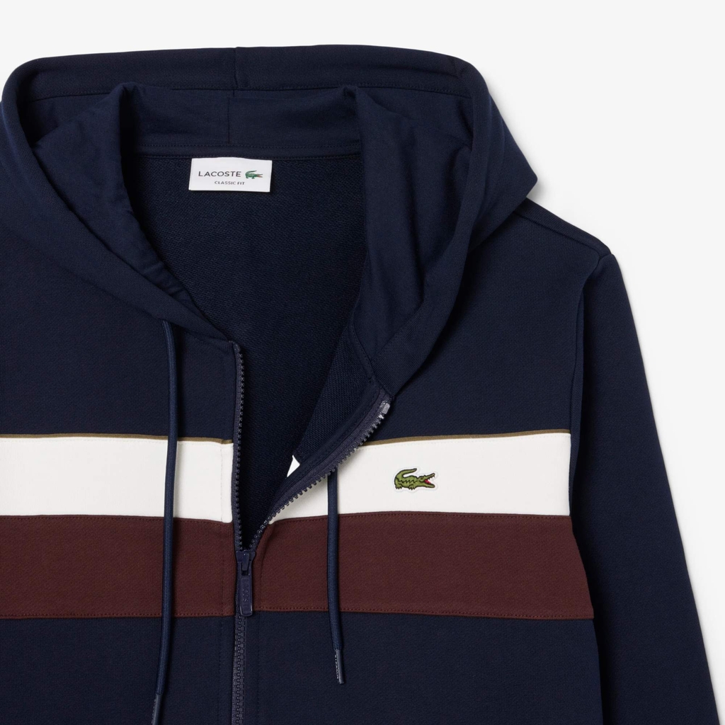 Bộ thể thao Lacoste Chính hãng - Colorblock Hoodie + Tapered Leg Sweatpants - Màu Navy | JapanSport SH5913-51-6WZ + XH2846-51-IE3