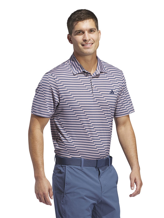 Áo Polo Adidas Nam Chính Hãng - Ultimate365 Mesh Pattern - Màu Xanh/Hồng | JapanSport IU4392