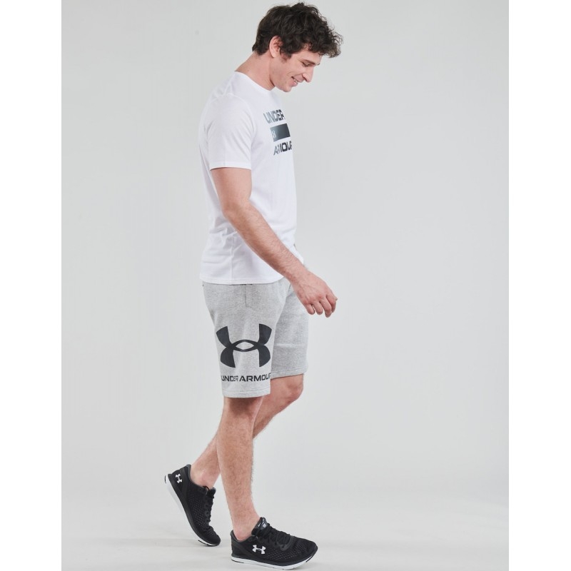 Quần Short Under Armour Nam Chính Hãng - Rival Fleece Big Logo Shorts - Màu Xám | JapanSport 1357118-011