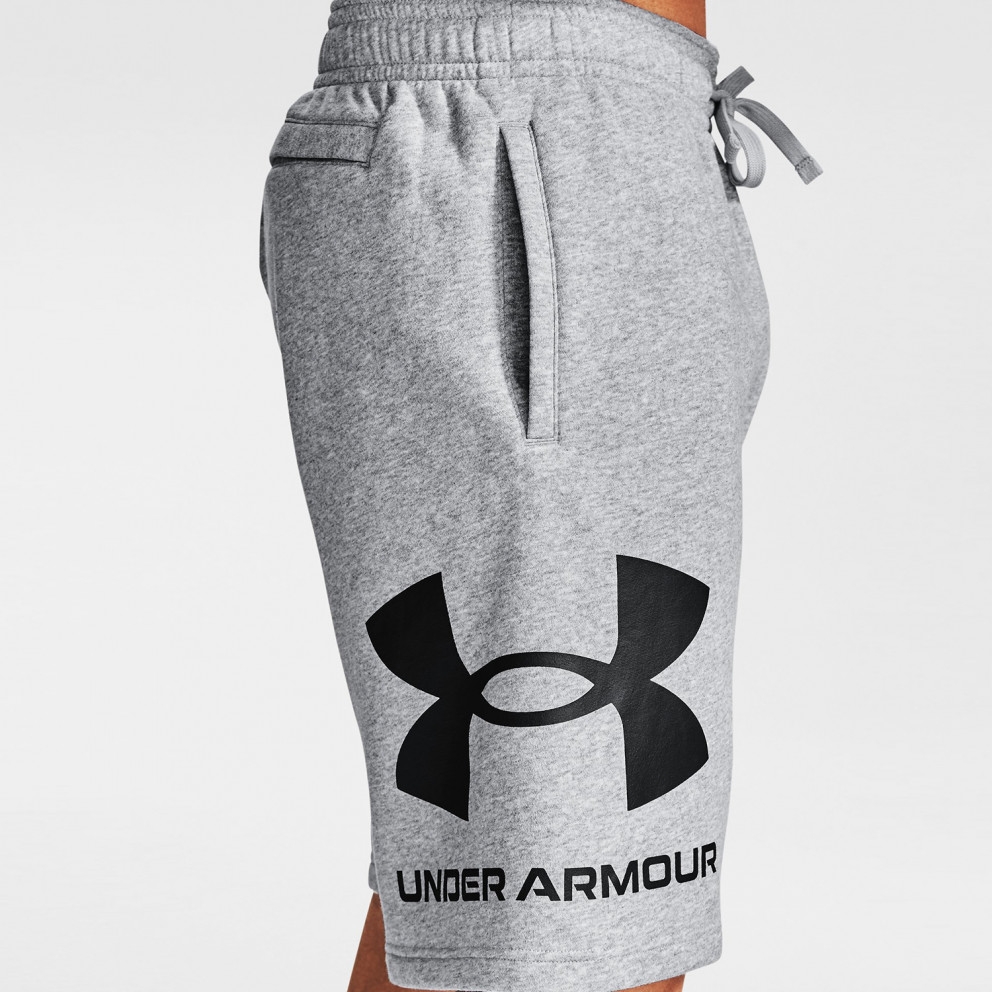 Quần Short Under Armour Nam Chính Hãng - Rival Fleece Big Logo Shorts - Màu Xám | JapanSport 1357118-011