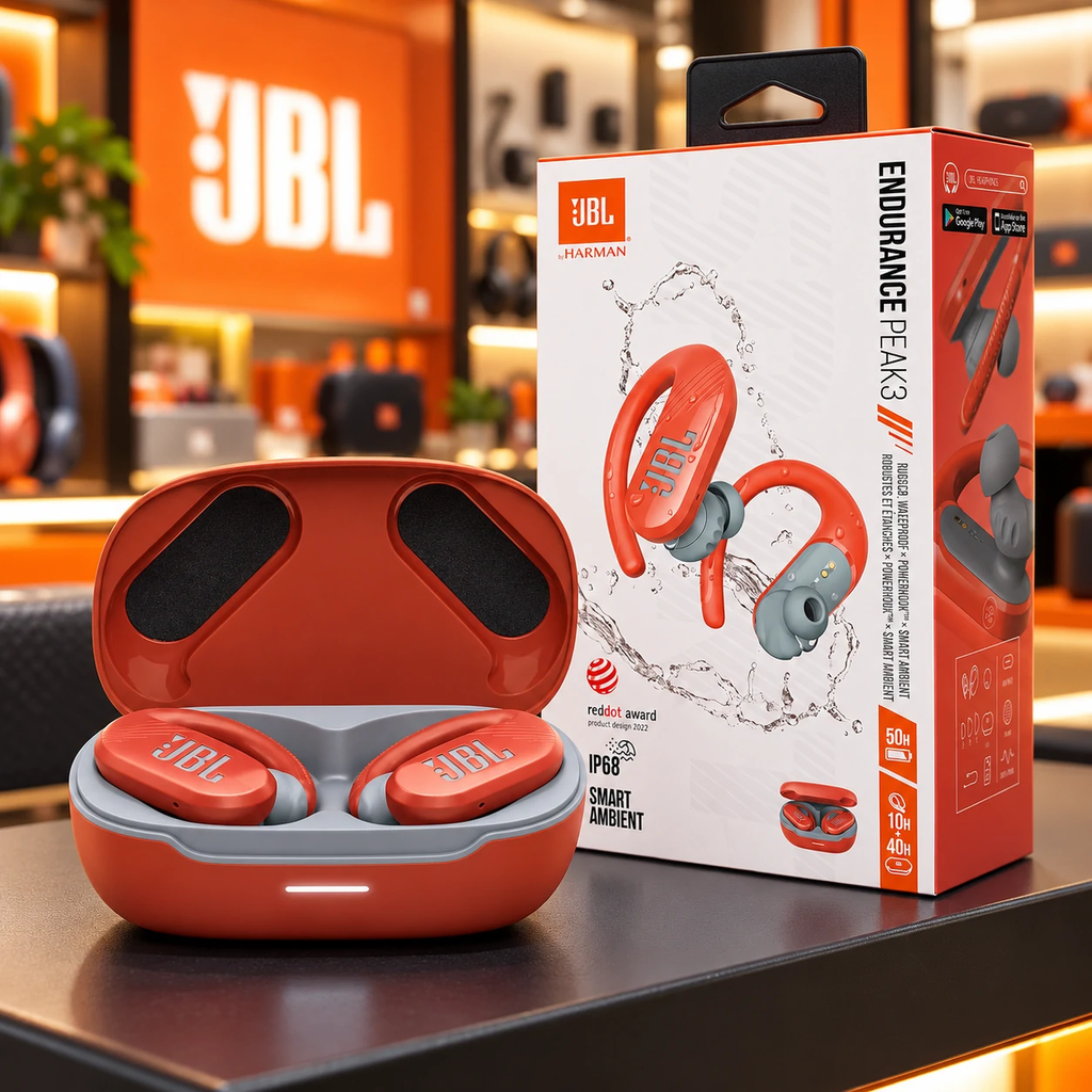 Tai nghe JBL chính hãng - JBL Endurance Peak 3 - Màu đỏ |  JapanSport