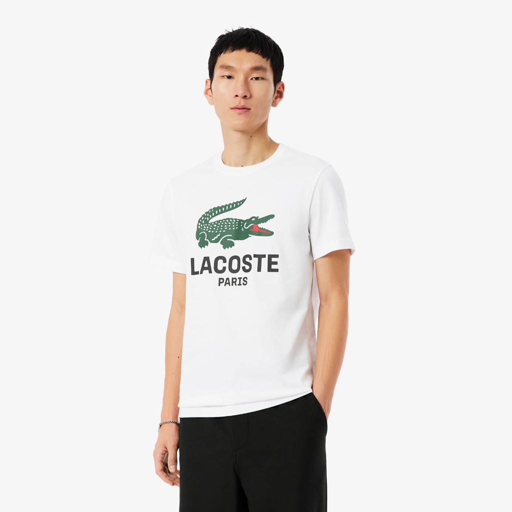 Áo phông Lacoste Chính hãng - Printed Cotton T-Shirt - Màu Trắng | JapanSport TH5634-51-001