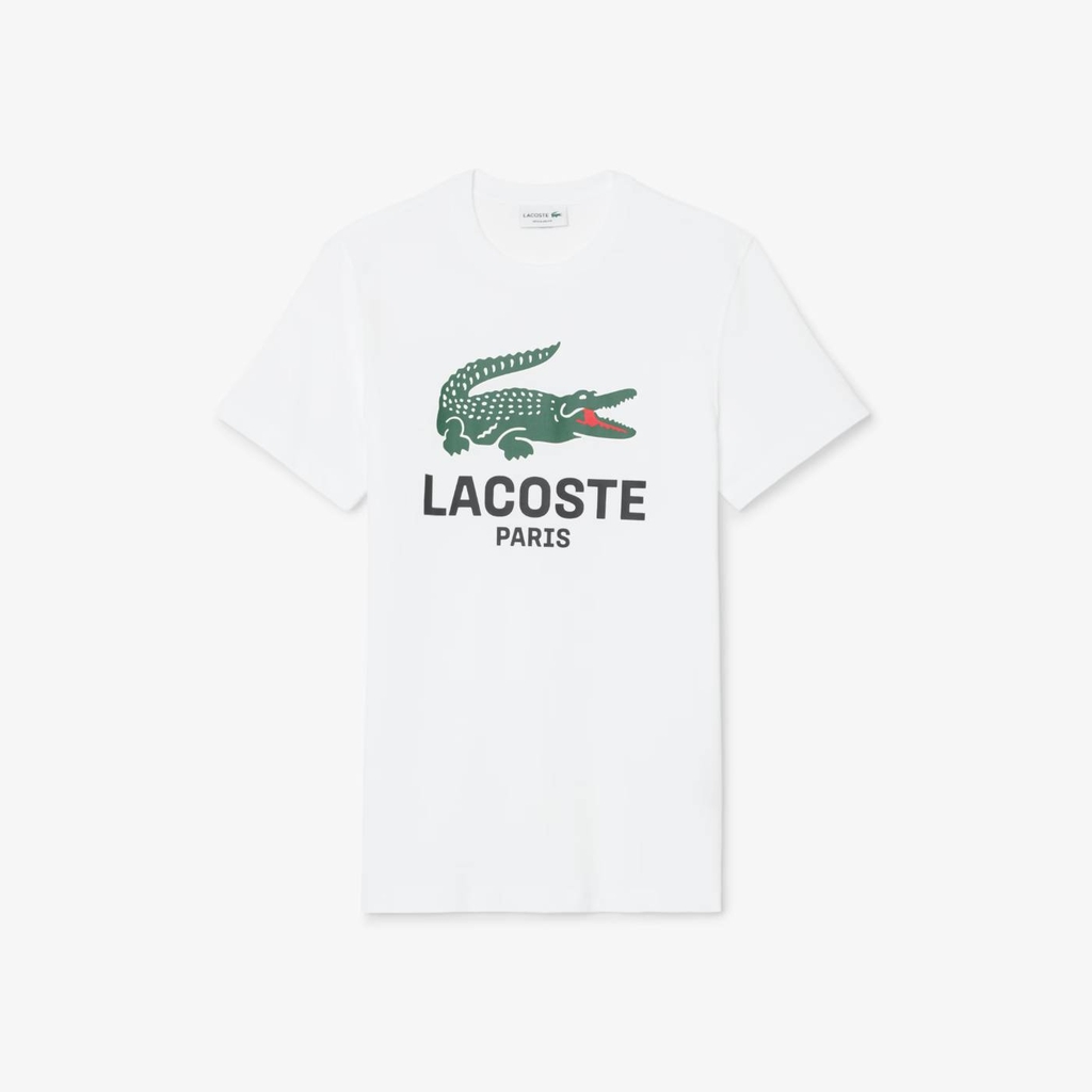 Áo phông Lacoste Chính hãng - Printed Cotton T-Shirt - Màu Trắng | JapanSport TH5634-51-001