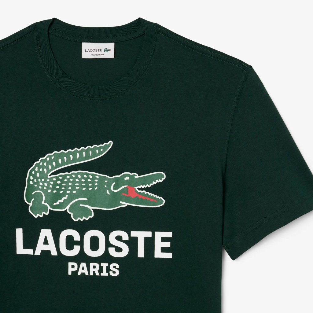 Áo Phông Lacoste nam Chính hãng -Men's Printed Cotton T-Shirt - Màu Xanh  | JapanSport TH5634-51-YZP