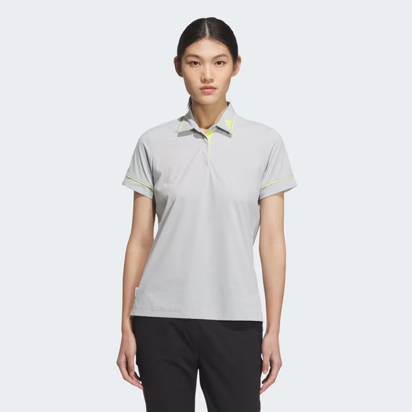 Áo Polo Adidas Nữ Chính Hãng - Twistknit Short Sleeve Polo Shirt - Màu Bạc | Japansport JG1347