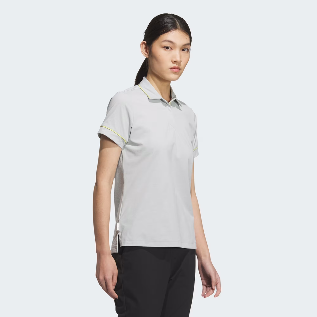 Áo Polo Adidas Nữ Chính Hãng - Twistknit Short Sleeve Polo Shirt - Màu Bạc | Japansport JG1347