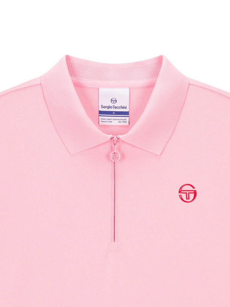 Set váy Sergio Tacchinui chính hãng | Jersey Mix Pleats Collared Dress- Light Pink | Japansport TWOP10741GP001-PKL