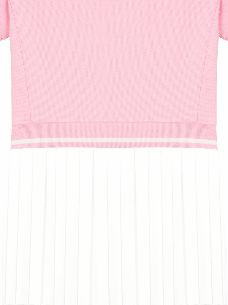 Set váy Sergio Tacchinui chính hãng | Jersey Mix Pleats Collared Dress- Light Pink | Japansport TWOP10741GP001-PKL