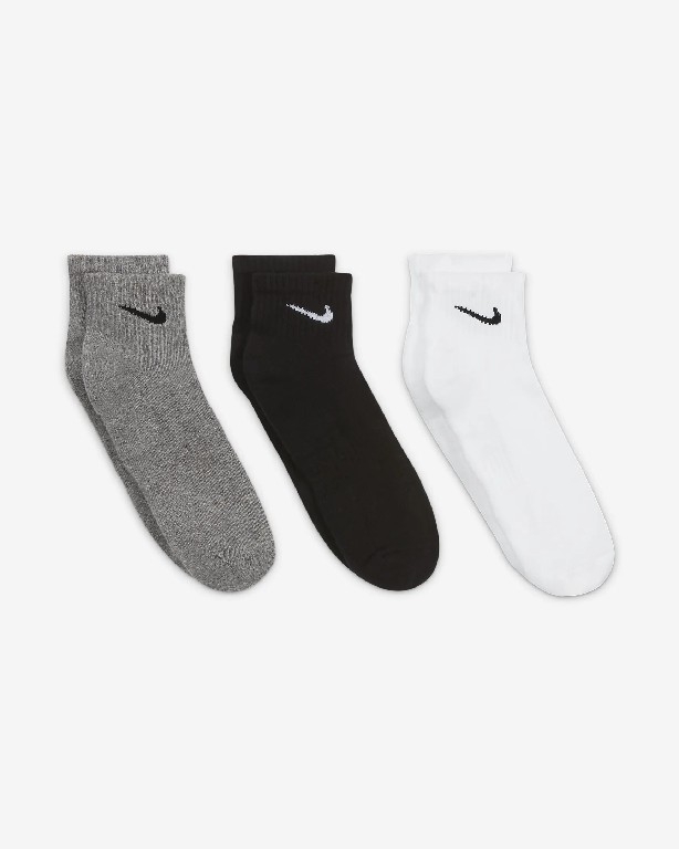 Tất Nike Chính Hãng - Everyday Cushioned - Màu Trắng/Xám/Đen | JapanSport SX7667-964