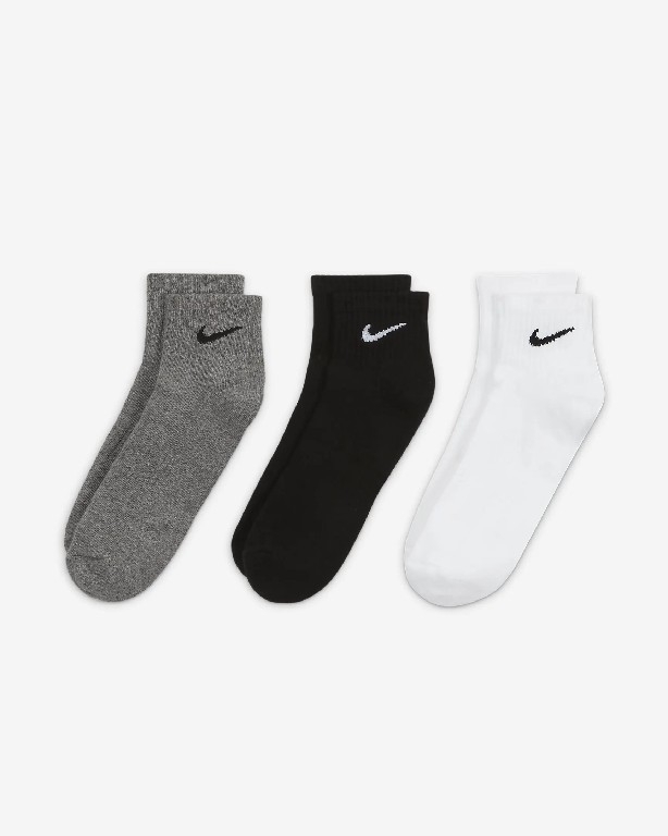 Tất Nike Chính Hãng - Everyday Cushioned - Màu Trắng/Xám/Đen | JapanSport SX7667-964