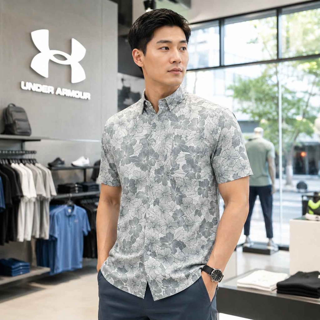 Áo Sơ mi Under Armour Chính hãng - Dockside Button Down Shirt - Màu Xám | JapanSport 1376577-014