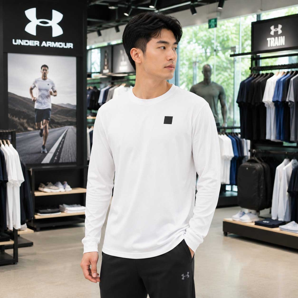 Áo Dài Tay Under Armour Chính Hãng - Project Rock Cuffed Short Sleeve T Shirt - Màu Trắng | JapanSport 1386873-100