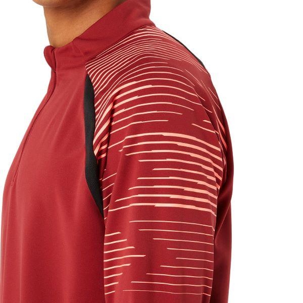 Áo Khoác Asics Chính Hãng - Soccer Stretch Half Zip - Màu Đỏ | JapanSport 2101A270-600