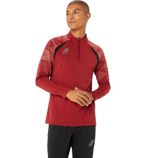 Áo Khoác Asics Chính Hãng - Soccer Stretch Half Zip - Màu Đỏ | JapanSport 2101A270-600