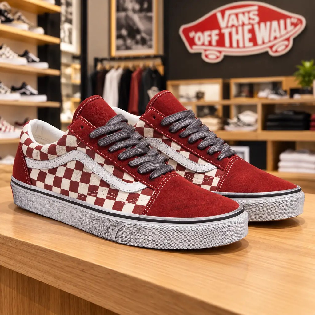 Giày Nam Nữ Vans Chính Hãng - Stressed Old School - Đỏ/Trắng - JapanSport - VN0007NTY52