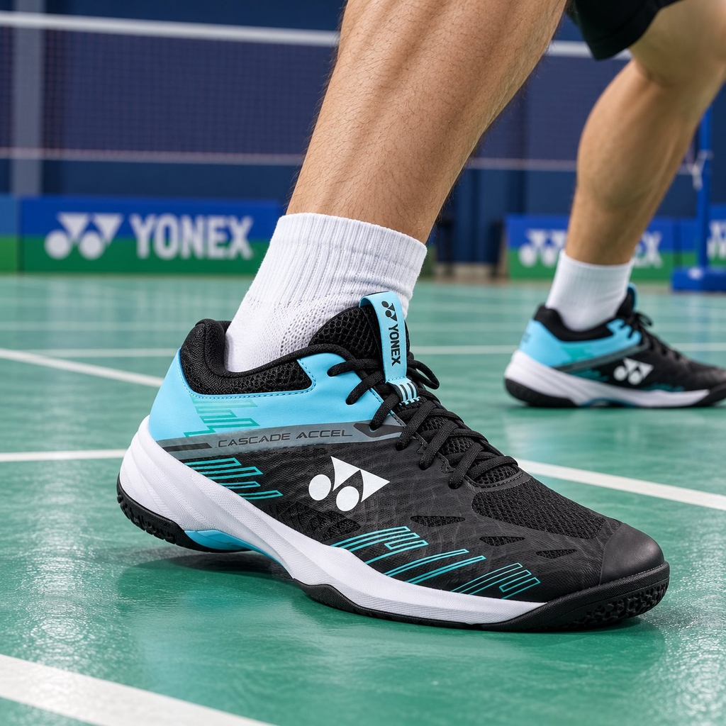 Giày Yonex Chính hãng - POWER CUSHION CASCADE ACCEL WIDE - Màu Đen/Xanh | JapanSport SHBCA1W-381
