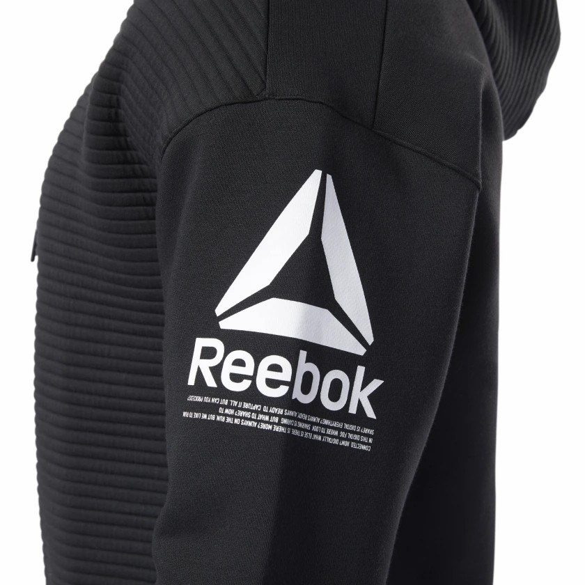 Áo Khoác Reebok Chính Hãng - Workout Ready Fleece Pullover Hoodie - Đen | JapanSport EC0880