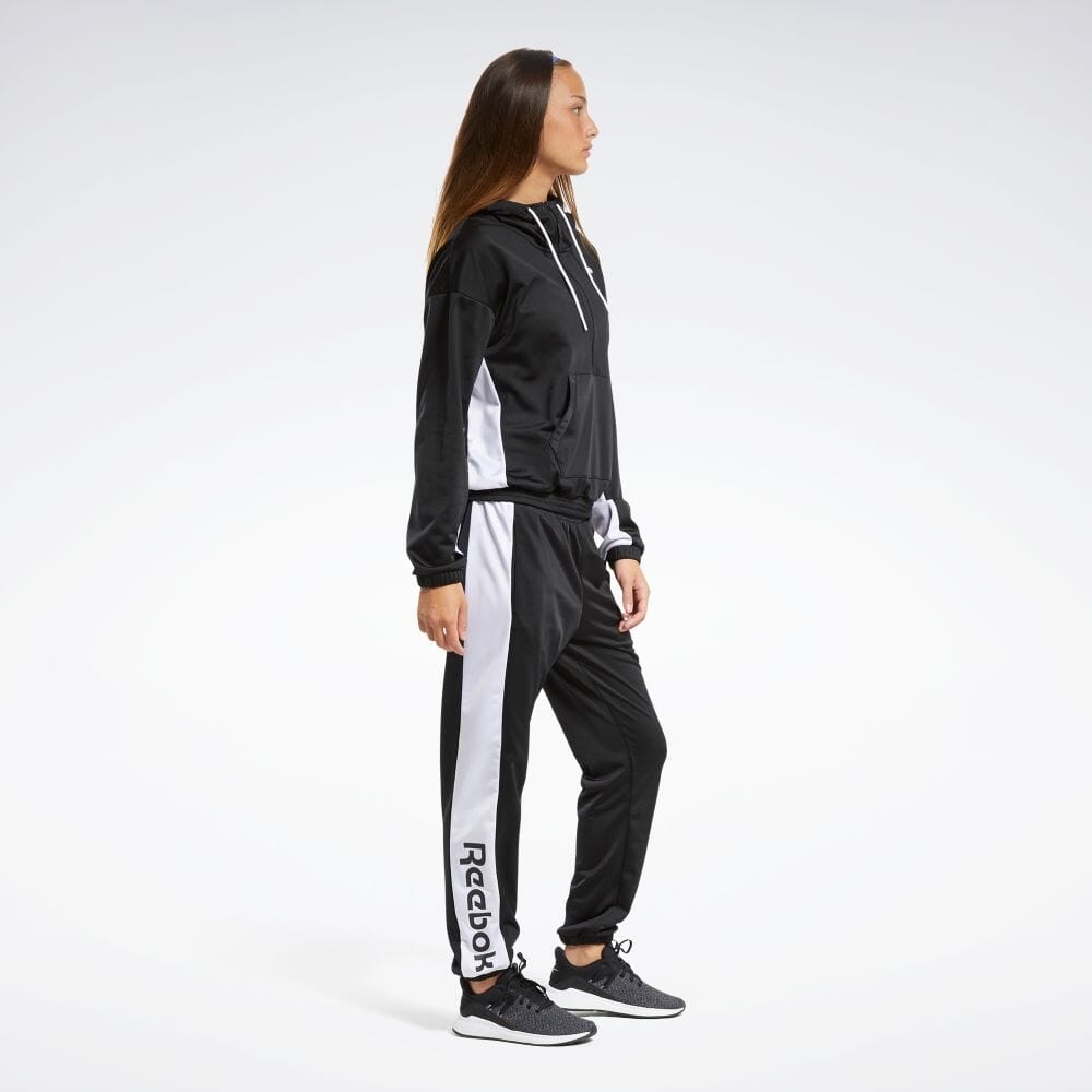 Bộ thể thao Reebok Chính hãng - Linear Logo Hoodie Track Suit - Đen | JapanSport FT0918