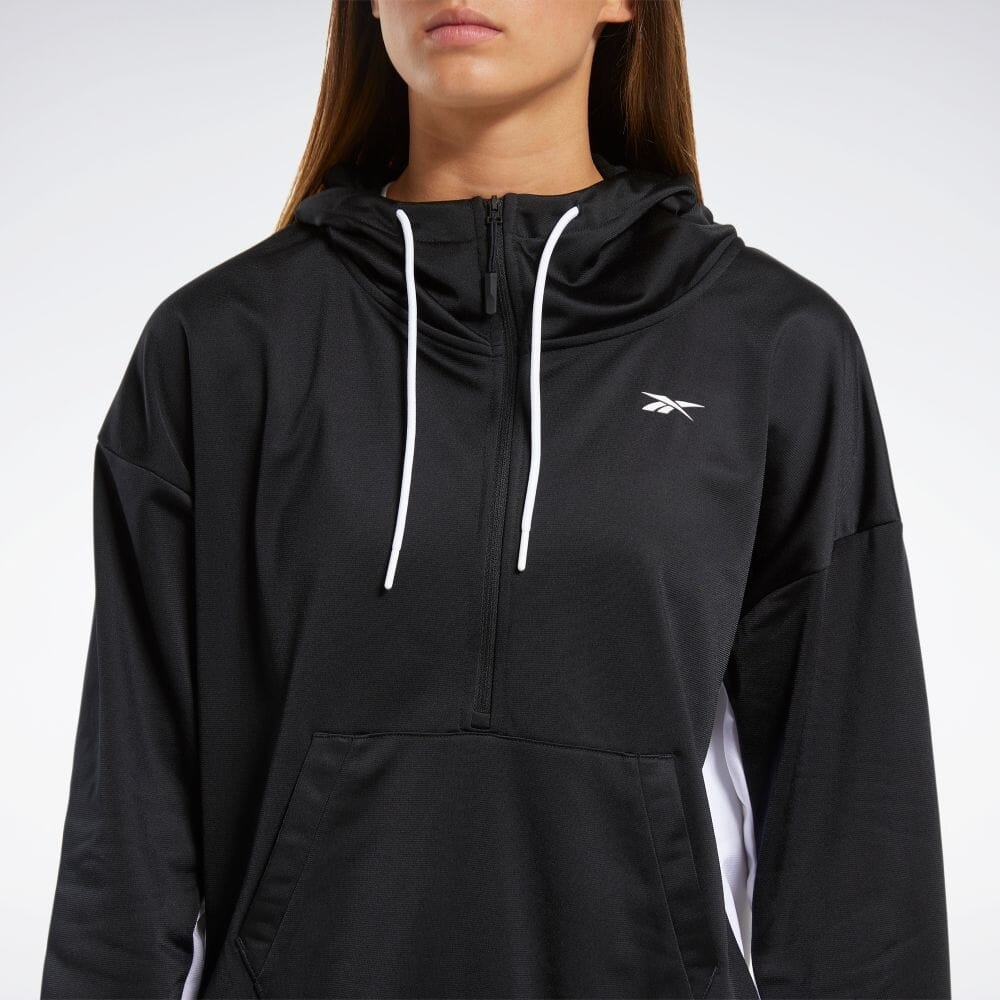 Bộ thể thao Reebok Chính hãng - Linear Logo Hoodie Track Suit - Đen | JapanSport FT0918